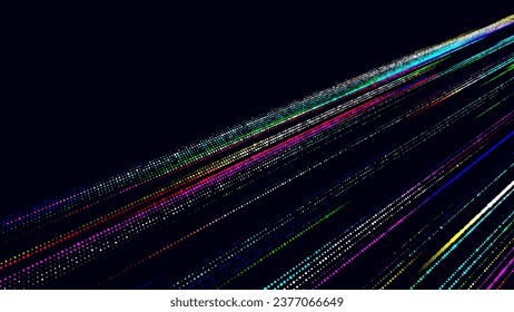 Abstract vector colors vanishing texture. The concept of data movement by binary code. Halftone with noise effect and dots. Matrix background on screen. Futuristic pattern.