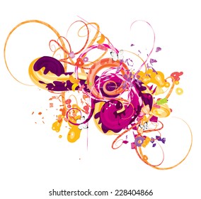 Abstract vector composition with spirals