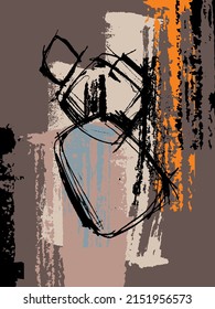 Abstract vector composition. Texture Grunge. Vector illustration. Colorful Scratch Style. Abstract Background