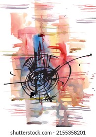 Abstract vector composition. Texture Grunge. Vector illustration. Colorful Style. Abstract Background. Sketch. Watercolor drawing