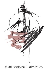 Abstract vector composition. Texture Grunge. Vector illustration. Abstract Background. Sketch