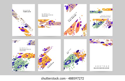 Abstract vector compositions set, business card collection, correspondence letter cover, a4 brochure title sheet, diploma, certificate, patent, eps 10 vector illustration