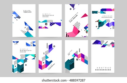 Abstract vector compositions set, business card collection, correspondence letter cover, a4 brochure title sheet, diploma, certificate, patent, eps 10 vector illustration