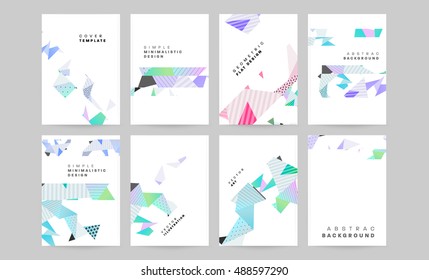 Abstract vector compositions set, business card collection, correspondence letter cover, a4 brochure title sheet, diploma, certificate, patent, eps 10 vector illustration