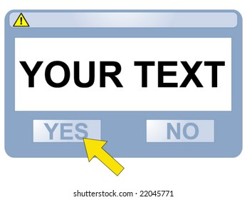 abstract vector computer window with cursor and blank space for your text - choice concept