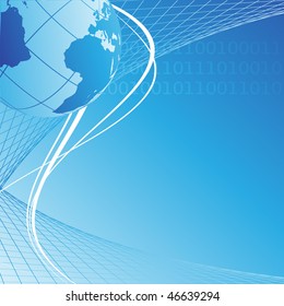 abstract vector concept  backdrop with global connection idea