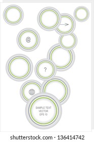 abstract vector concept with circuit frames and place for text isolated on white background, modern page layout design