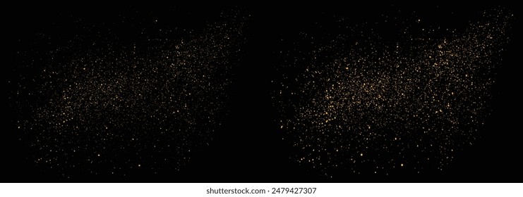 Abstract vector confetti luxury gold glitter design element. Vector glitter gold particles luxury effect stardust confetti background