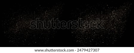 Abstract vector confetti luxury gold glitter design element. Vector glitter gold particles luxury effect stardust confetti background