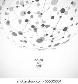 Abstract vector connect circle with molecular structure.