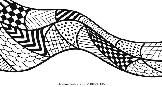 Abstract vector contemporary doodle sketch illustration.
