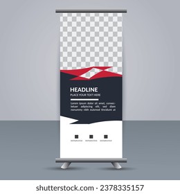 Abstract vector  Corporate roll up display standee template design