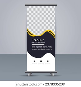 Abstract vector  Corporate roll up display standee template design