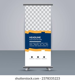 Abstract vector  Corporate roll up display standee template design
