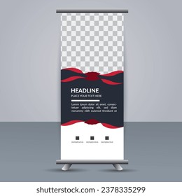 Abstract vector  Corporate roll up display standee template design