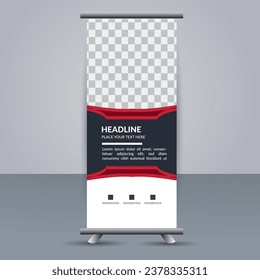 Abstract vector  Corporate roll up display standee template design