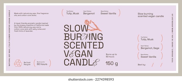 Abstract vector cosmetics printable label design template for branding packaging design