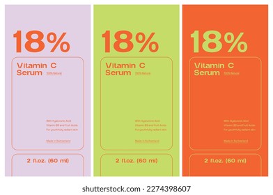 Abstract vector cosmetics printable label design template for branding packaging design
