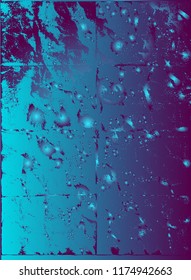 Abstract vector cosmic  blue and turquoise gradient background. Fractal shiny elements. Particle compounds, 