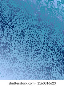 Abstract vector cosmic psychedelic blue and turquoise gradient background. Fractal shiny elements. Particle compounds. Digital data visualization, minimal array. Lines plexus. Underwater illustration.