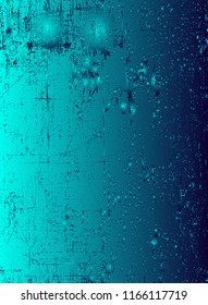 Abstract vector cosmic psychedelic blue and turquoise gradient background. Fractal shiny elements. Particle compounds. Digital data visualization, minimal array. Lines plexus. Underwater illustration.