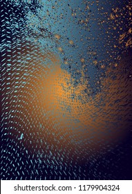 Abstract vector cosmic psychedelic blue and turquoise gradient background. Fractal shiny elements. Particle compounds.