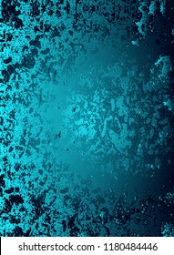 Abstract vector cosmic psychedelic blue and turquoise gradient background. Fractal shiny elements. Particle compounds.