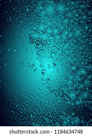 Abstract vector cosmic psychedelic blue and turquoise gradient background. Fractal shiny elements. Particle compounds.