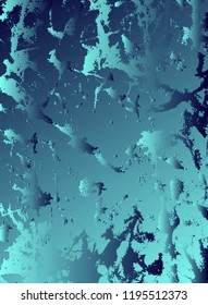 Abstract vector cosmic psychedelic blue and turquoise gradient background. Fractal shiny elements. Particle compounds.