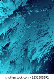 Abstract vector cosmic psychedelic blue and turquoise gradient background. Fractal shiny elements. Particle compounds.