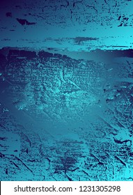 Abstract vector cosmic psychedelic blue and turquoise gradient background. Fractal shiny elements. Particle compounds.