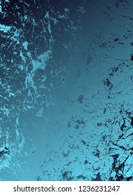 Abstract vector cosmic psychedelic blue and turquoise gradient background. Fractal shiny elements. Particle compounds.