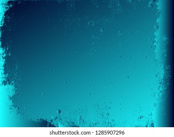 Abstract vector cosmic psychedelic blue and turquoise gradient background. Fractal shiny elements. Particle compounds.