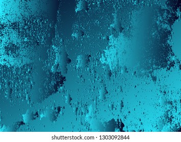 Abstract vector cosmic psychedelic blue and turquoise gradient background. Fractal shiny elements. Particle compounds.