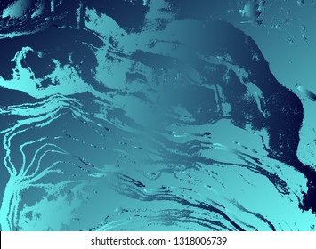 Abstract vector cosmic psychedelic blue and turquoise gradient background. Fractal shiny elements. Particle compounds.