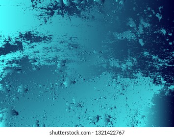 Abstract vector cosmic psychedelic blue and turquoise gradient background. Fractal shiny elements. Particle compounds.