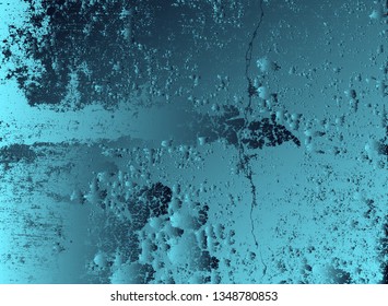 Abstract vector cosmic psychedelic blue and turquoise gradient background. Fractal shiny elements. Particle compounds.