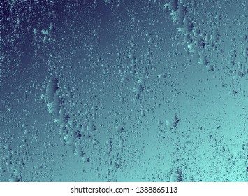Abstract vector cosmic psychedelic blue and turquoise gradient background. Fractal shiny elements. Particle compounds.