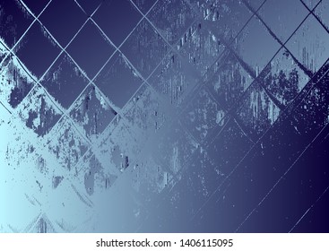 Abstract vector cosmic psychedelic blue and turquoise gradient background. Fractal shiny elements. Particle compounds.