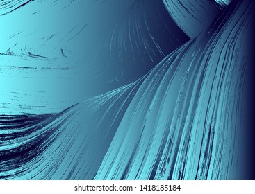 Abstract vector cosmic psychedelic blue and turquoise gradient background. Fractal shiny elements. Particle compounds.