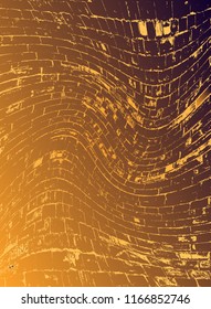 Abstract vector cosmic psychedelic dark blue  golden gradient background. Fractal shiny elements. Particle compounds. Digital data visualization, minimal array. Lines plexus. Underwater illustration.
