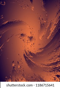 Abstract vector cosmic psychedelic dark blue golden gradient background. Fractal shiny elements. Particle compounds.