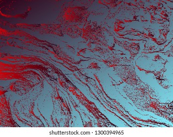 Abstract vector cosmic psychedelic dark blue red gradient background. Fractal shiny elements. Particle compounds.