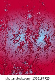 Abstract vector cosmic psychedelic red, pink blue and turquoise gradient background. Fractal shiny elements. Particle compounds.