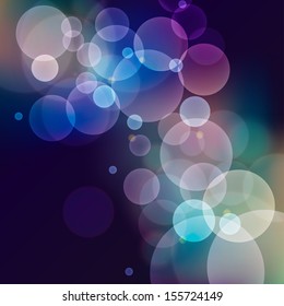 Abstract vector cosmos background with many transparent circles or bubbles