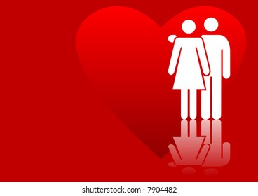 Abstract vector of a couple in love