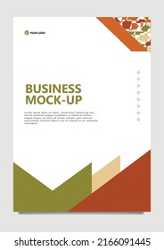 Abstract vector cover for business document purposes decorated by autumn colored geometric shapes. Suitable for annual report and product catalog.