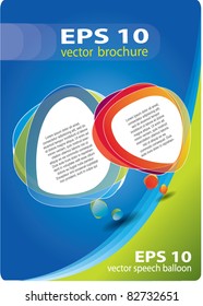 Abstract vector cover composition with colorful speech bubbles