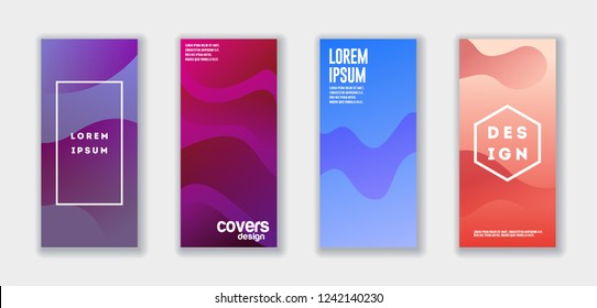 Abstract vector cover design template. Geometric gradient background. Vector templates for banners, flyers, brochure. Stories template. Smartphone screen. 