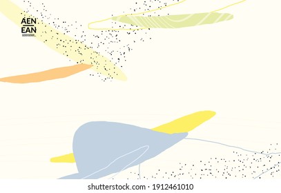 Diseño abstracto de la cubierta vectorial con formas onduladas en colores naturales. Mano texturada con rayas y garabatos. Arte contemporáneo moderno. Afiche o plantilla de impresión para un evento de promoción de venta.